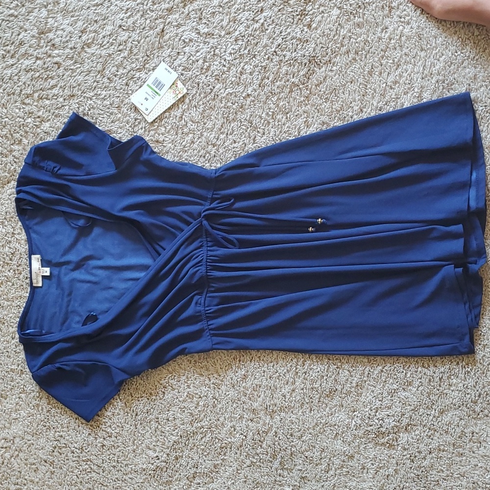 BeBop Juniors Short Sleeve Wrap Dress Navy Size Med